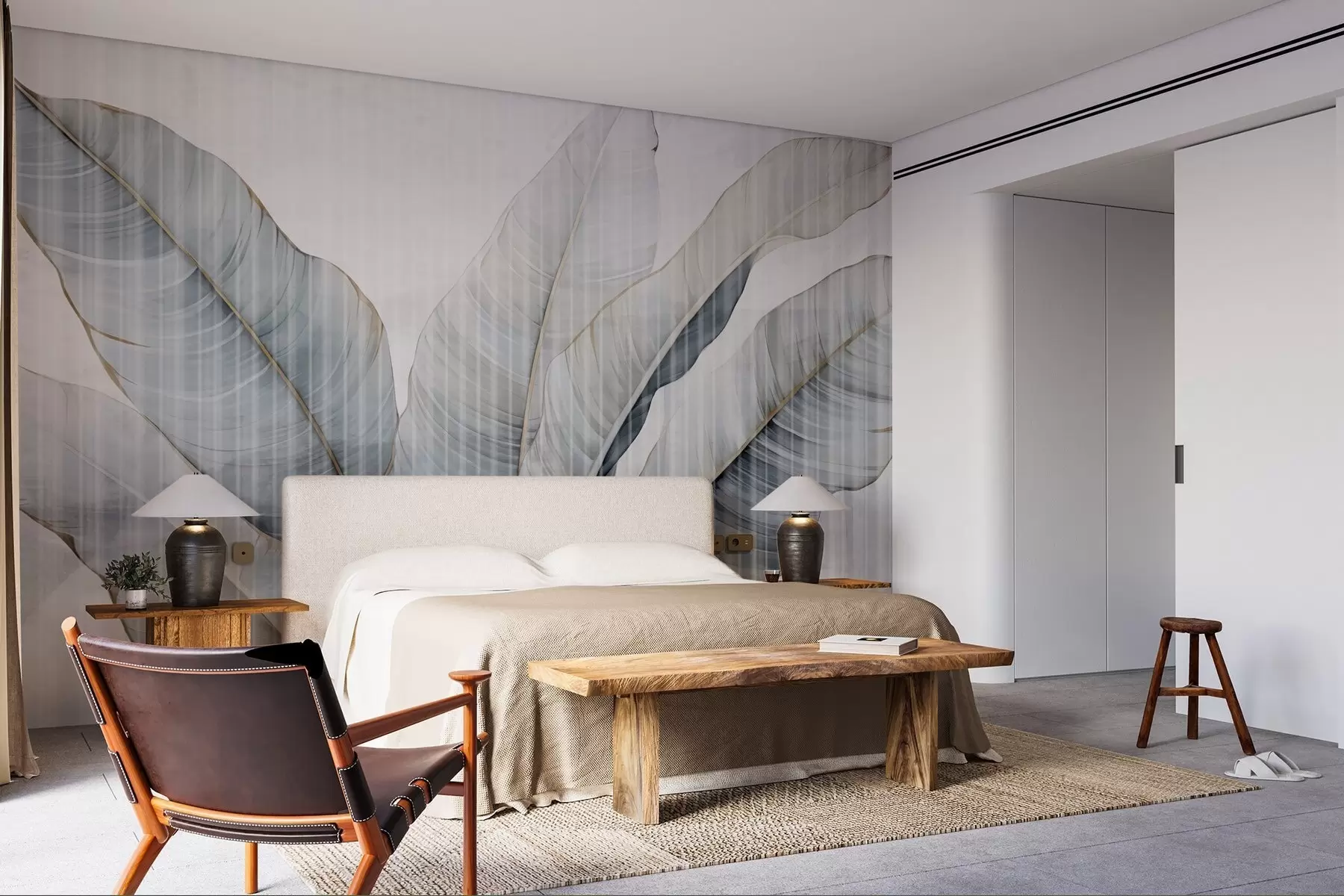 wall murals Велики листови на зиду w02982