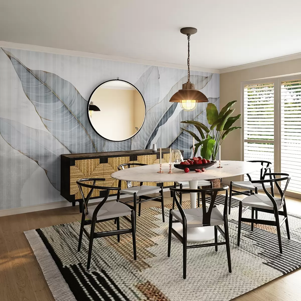 wall murals Велики листови на зиду w02982