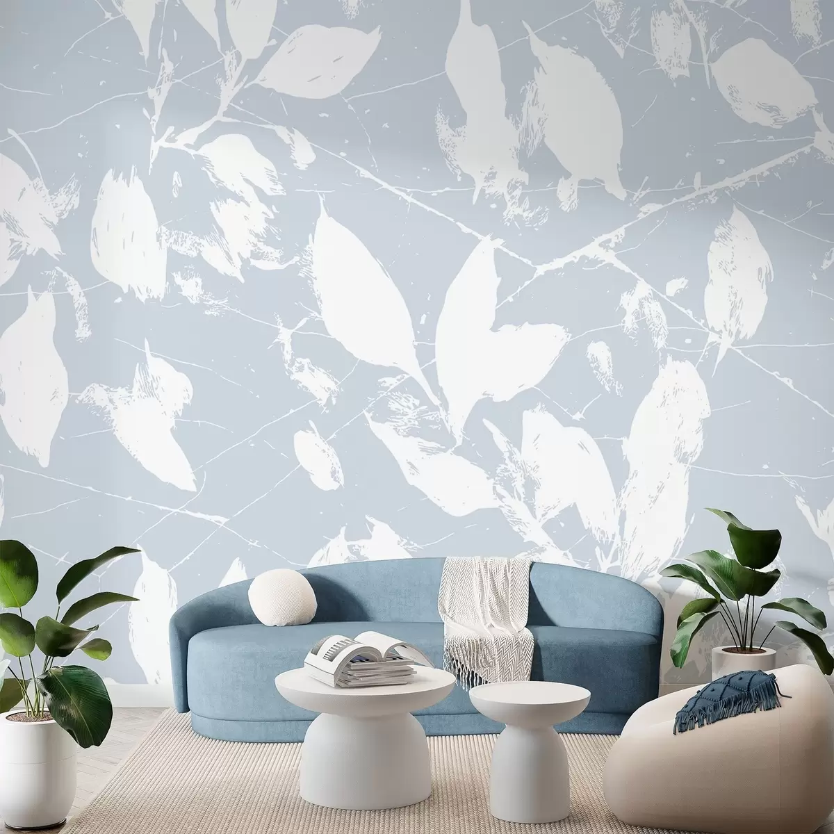 wall murals Минималистички узорак белих мрља w02936v1