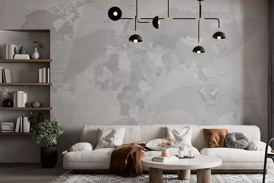 wall murals Геометрија карте света китови w03007v1