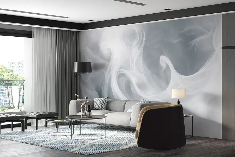 wall murals Апстракција дима у нијансама плаве w08708