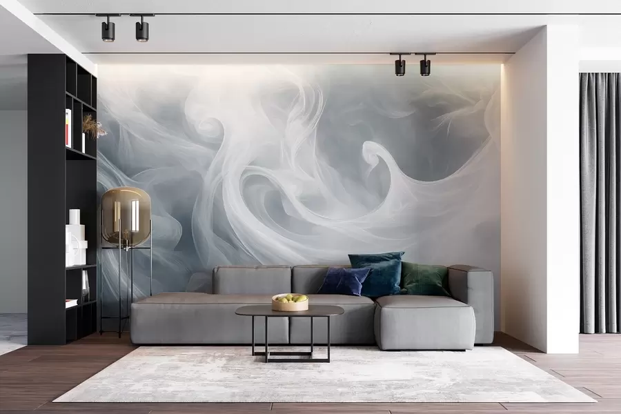 wall murals Апстракција дима у нијансама плаве w08708
