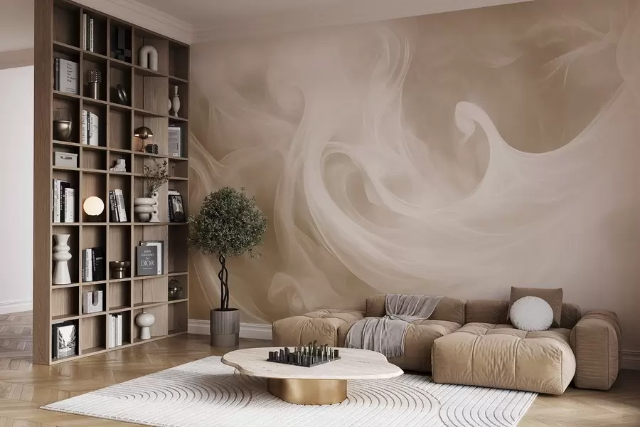 wall murals Димна апстракција у нијансама беж w08708v1