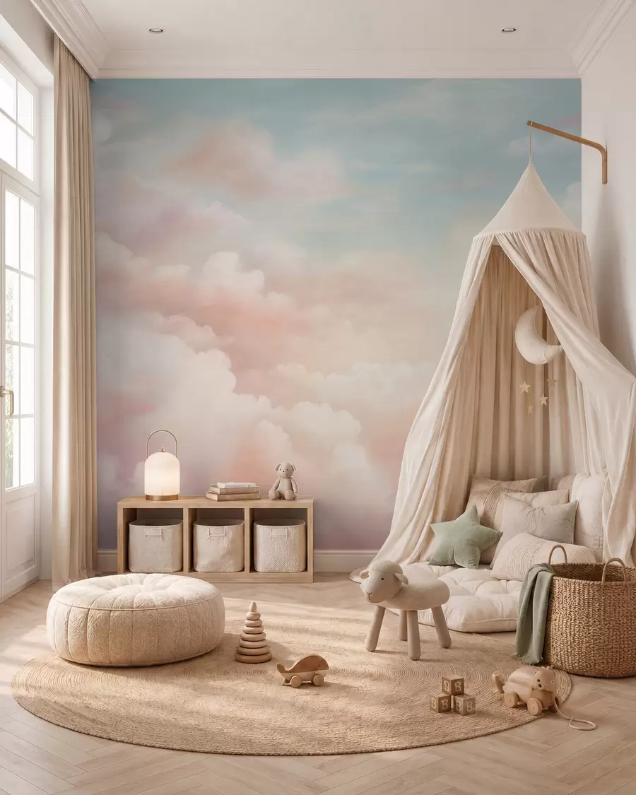 wall murals Oblaci šećerne vune w03047