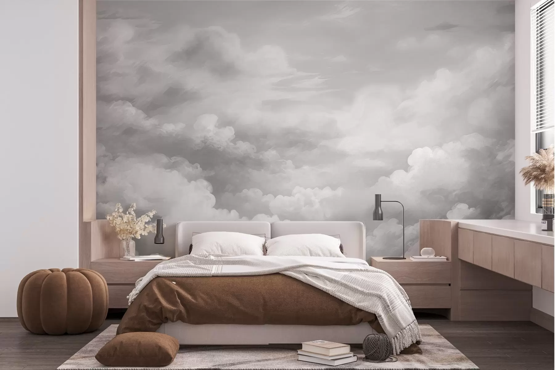 wall murals светлећи облаци у нијансама сиве w03047v1