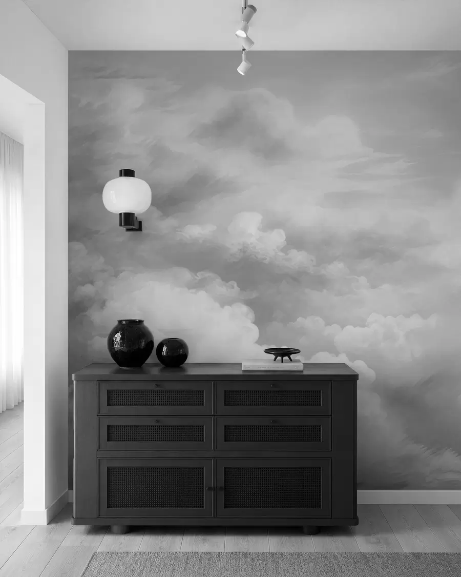 wall murals светлећи облаци у нијансама сиве w03047v1
