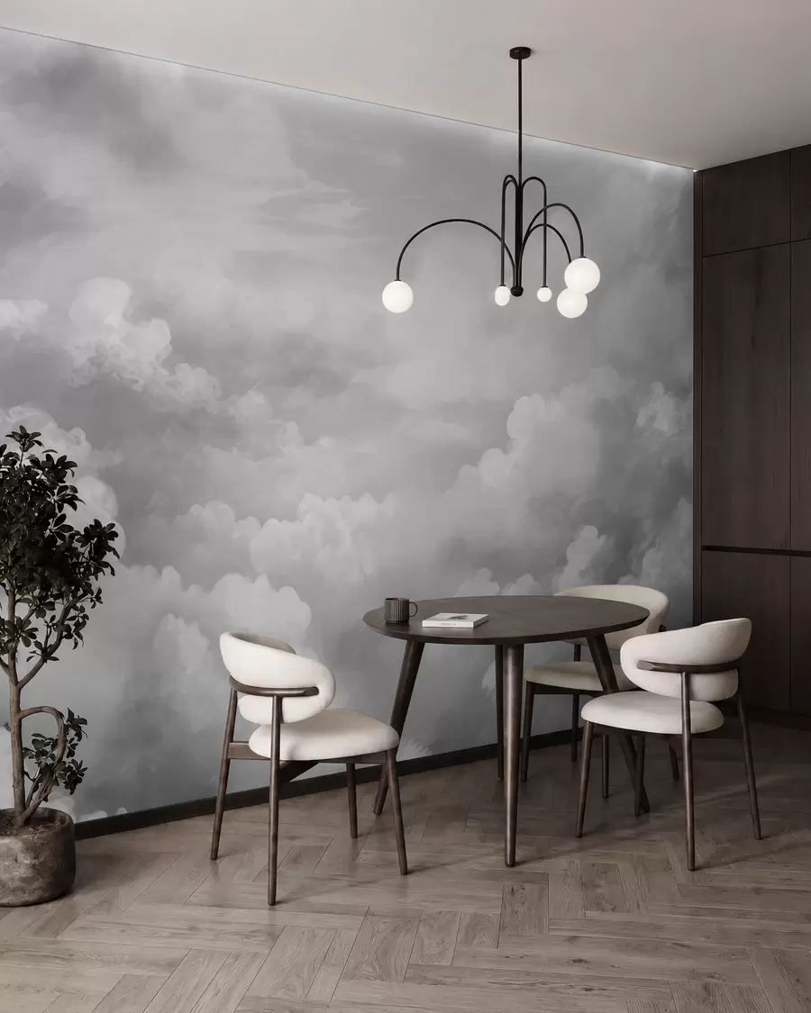 wall murals светлећи облаци у нијансама сиве w03047v1