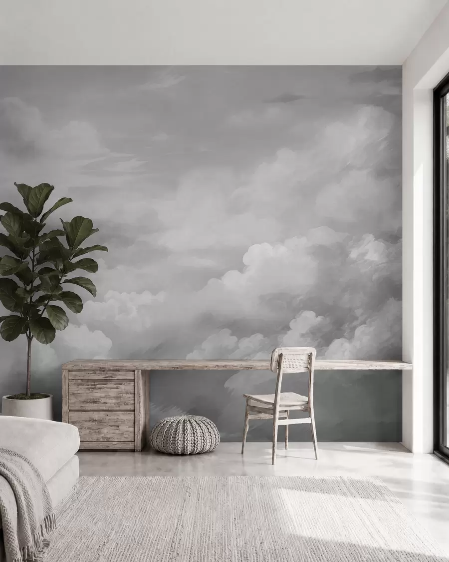 wall murals светлећи облаци у нијансама сиве w03047v1