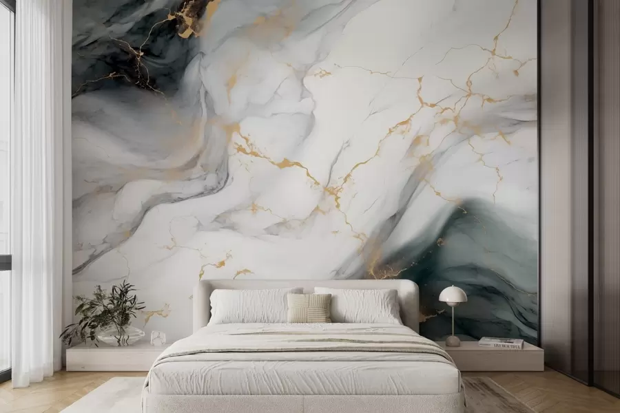 wall murals Сиви камен са примесама зелене боје жада w08749
