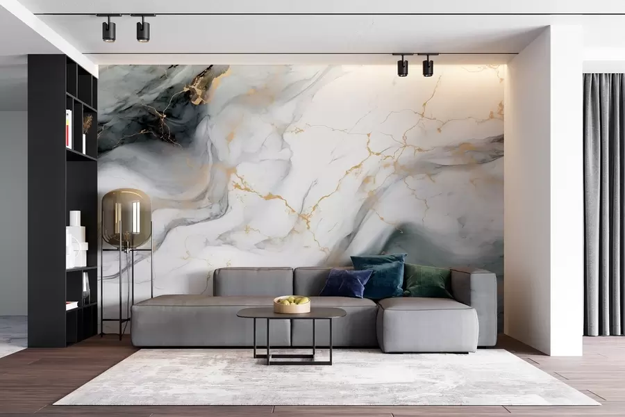 wall murals Сиви камен са примесама зелене боје жада w08749