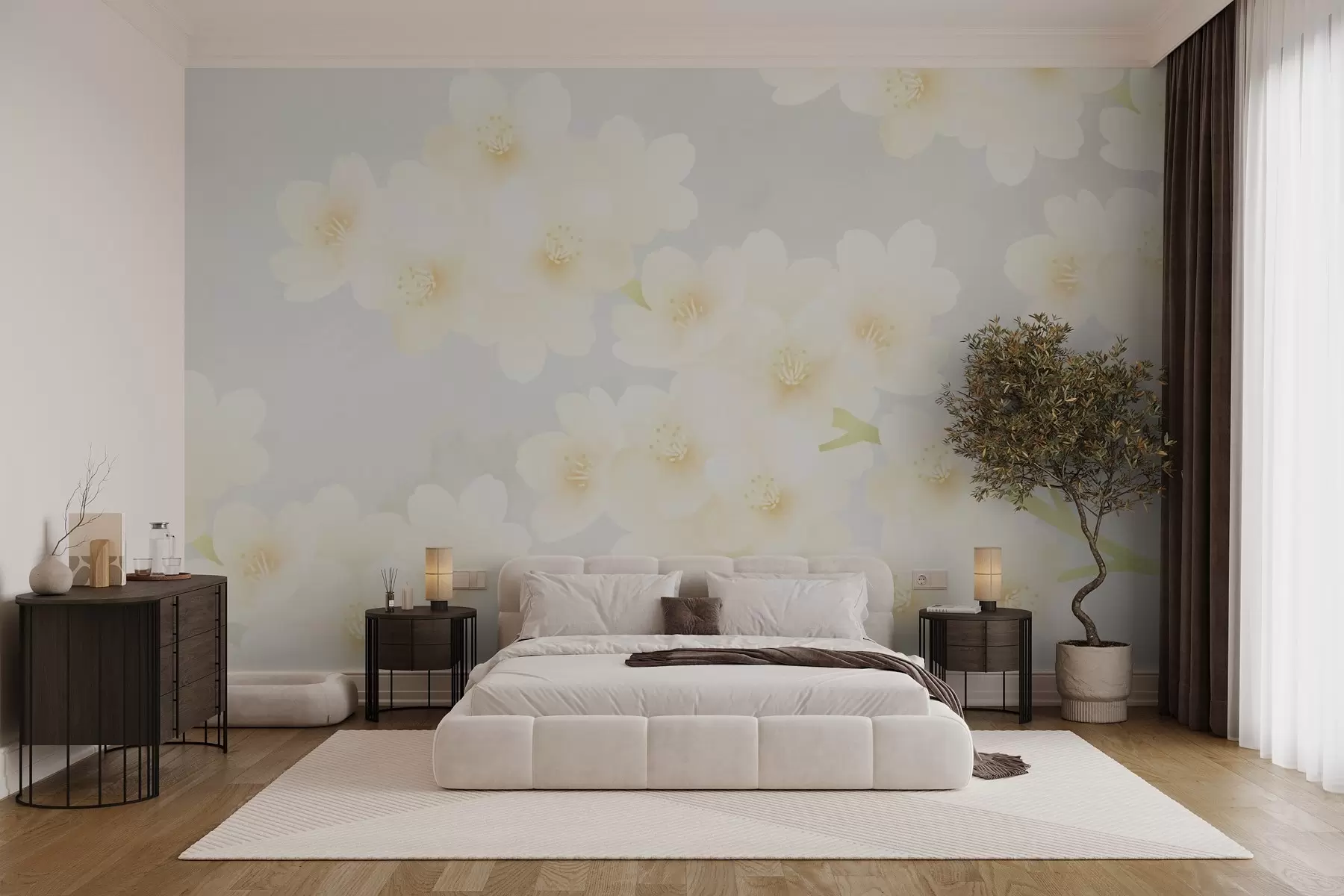 wall murals Нежне гране са жутим цветовима w03099v2