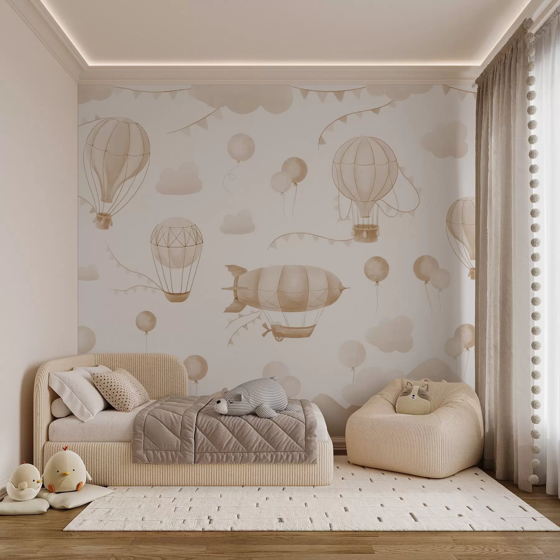 wall murals Дечији акварел дизајн са балонима w08765v4