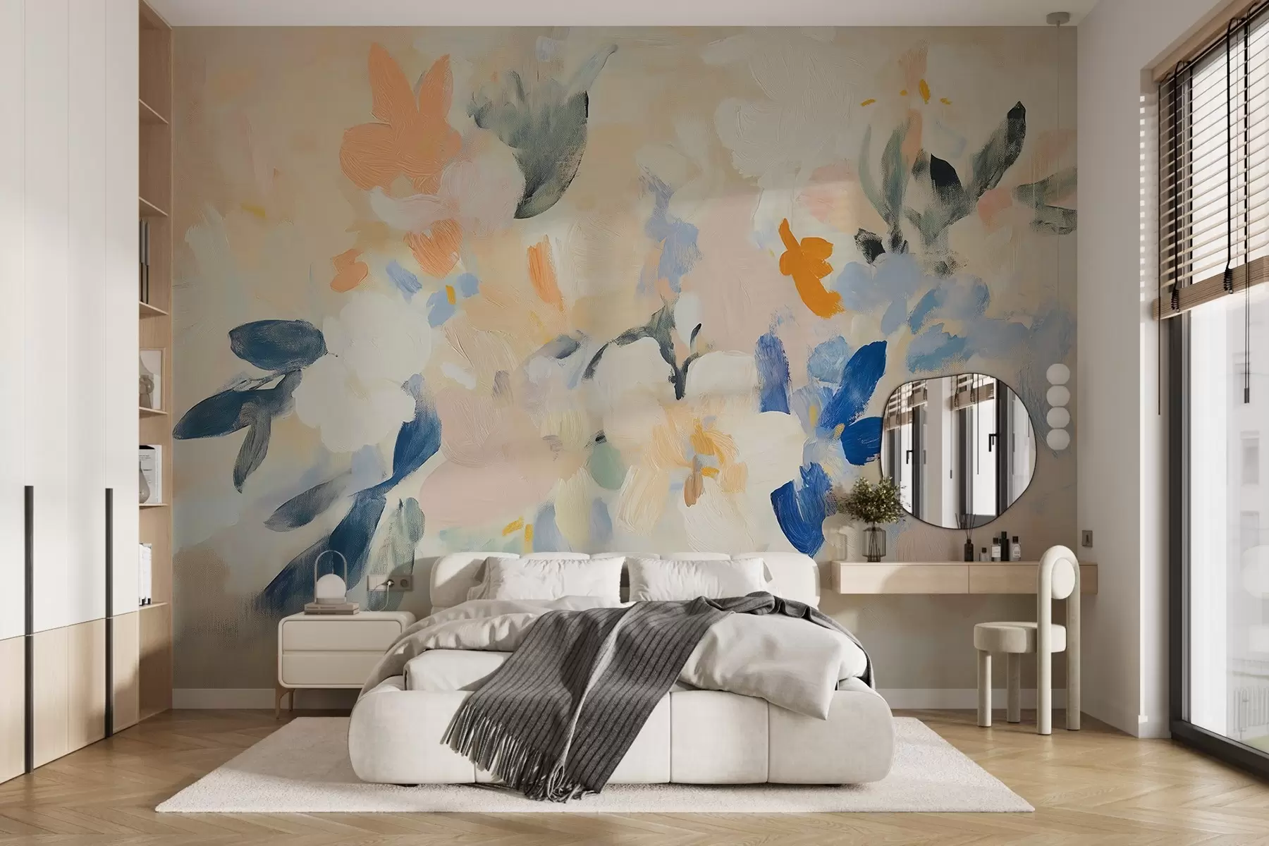 wall murals Апстрактно цвеће у стилу акрилног сликарства w08769