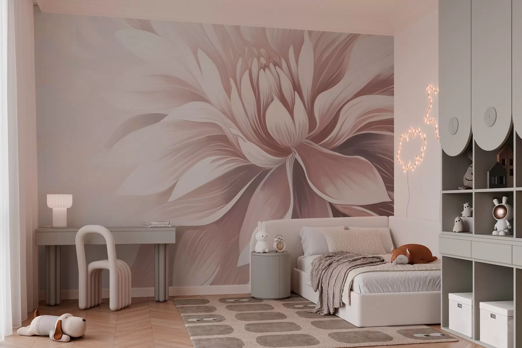 wall murals Модеран ружичасти цвет у лаганој магли w03128