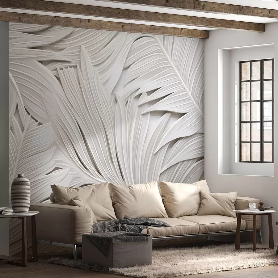 wall murals Имитација калупа, велике гране тропских биљака w08795