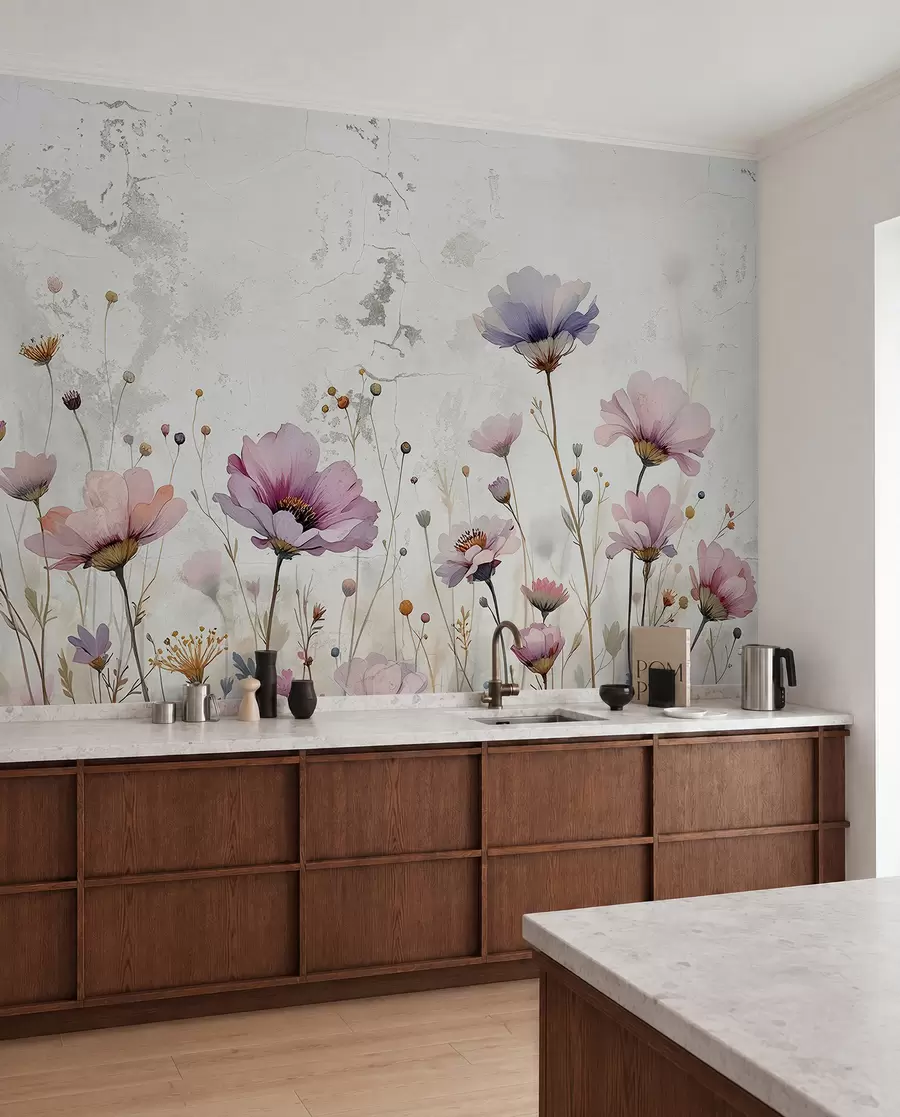 wall murals Акварел цвеће у грунге стилу w03192