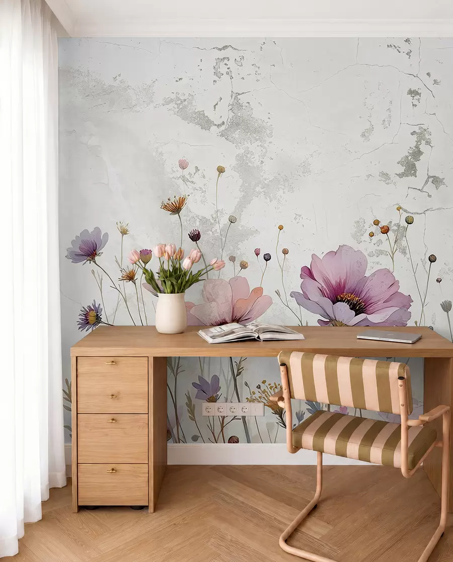 wall murals Акварел цвеће у грунге стилу w03192