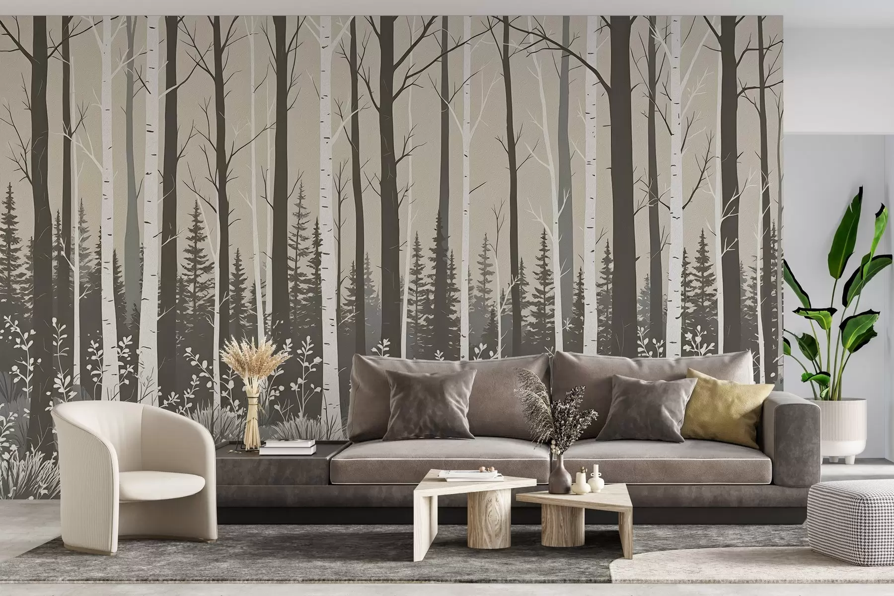wall murals Стилизовани гај уљаних боја w03195