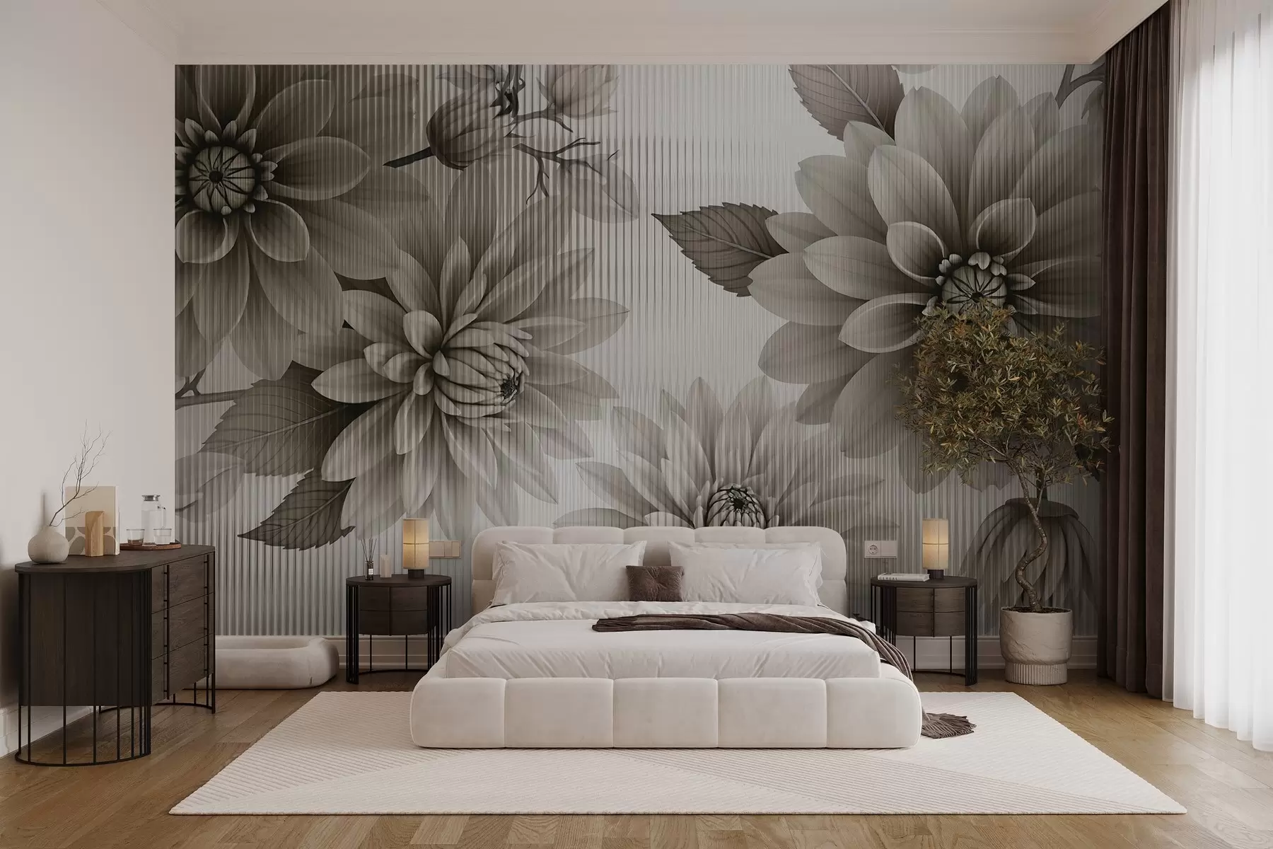 wall murals Велико цвеће иза стакла w03197v1