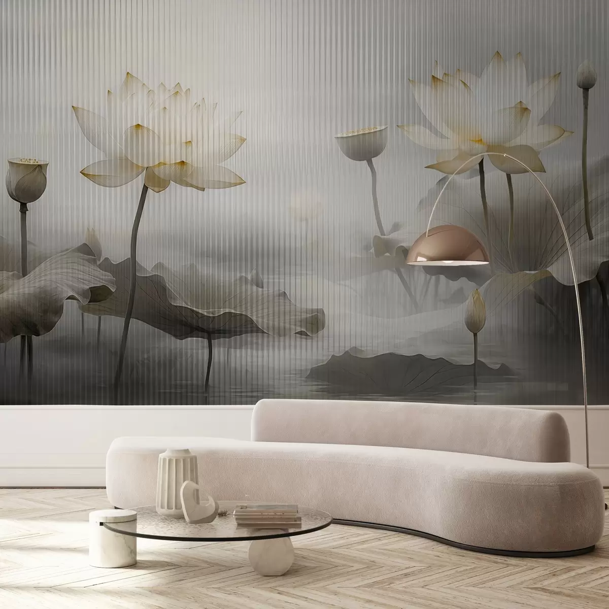 wall murals Поглед на лотосове иза стакла w03200v2