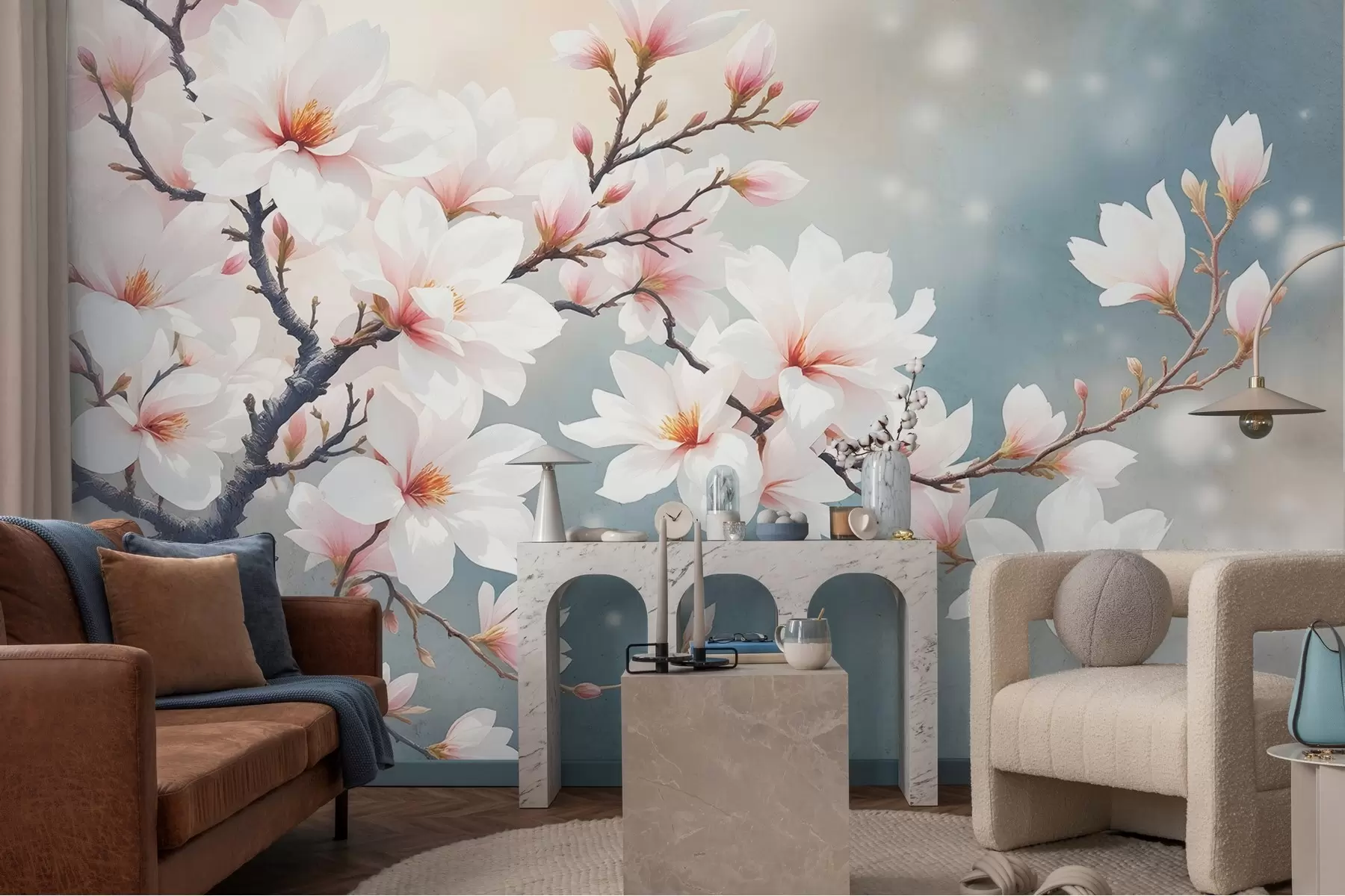 wall murals Блооминг грана нацртана апстрактно w03202