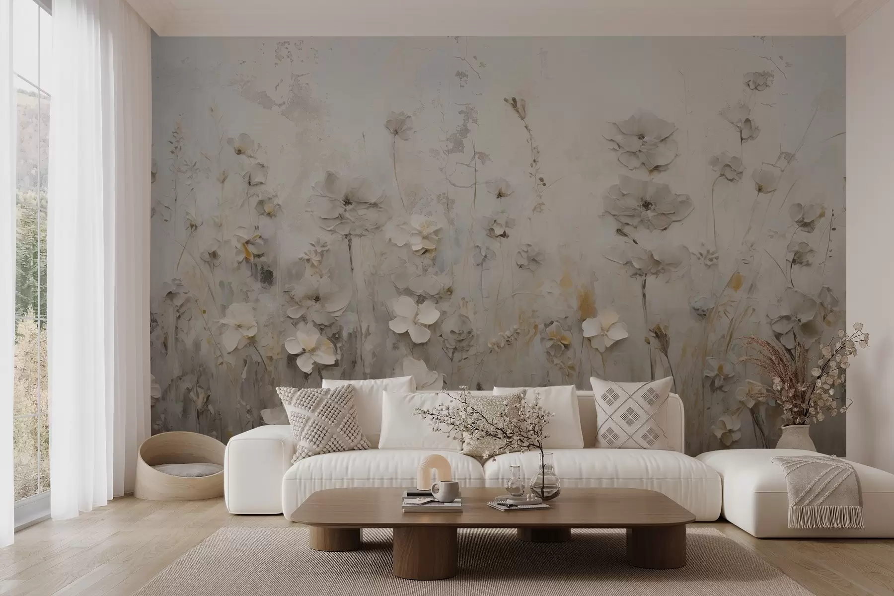 wall murals Апстрактни одраз цвећа w03205v1