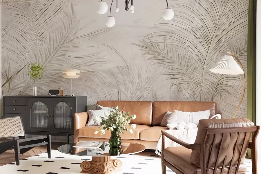 wall murals Стилски грунге листови w03207