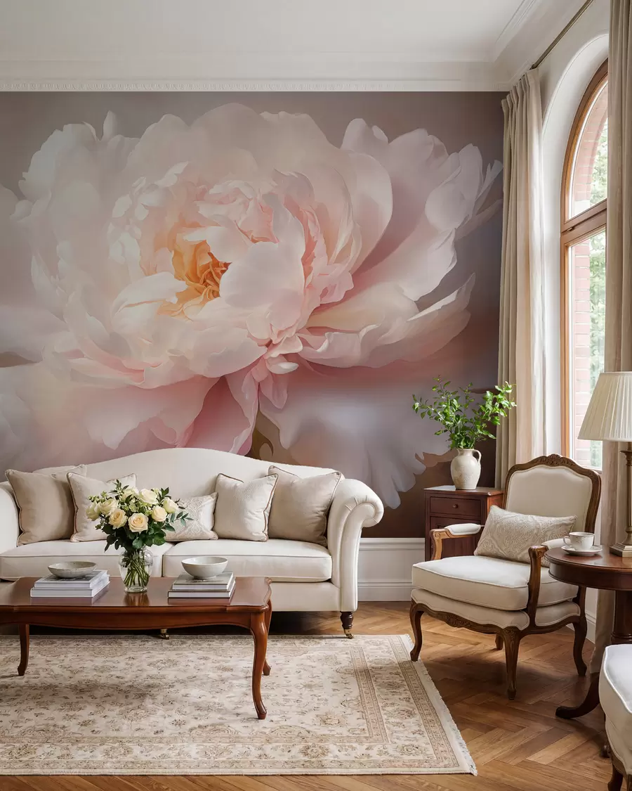 wall murals Цветни цвет божура у деликатној палети боја w03247
