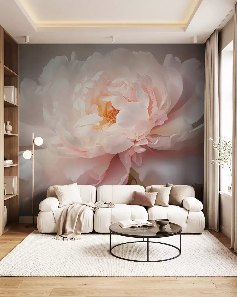 wall murals Цветни цвет божура у деликатној палети боја w03247