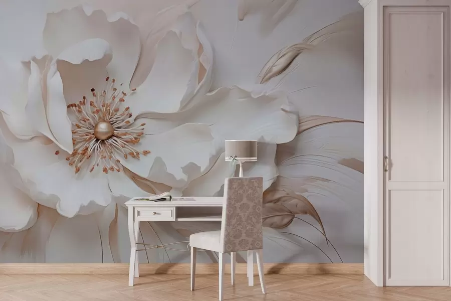 wall murals Деликатни цвет у пастелним бојама у стилу барељефа w03249v1