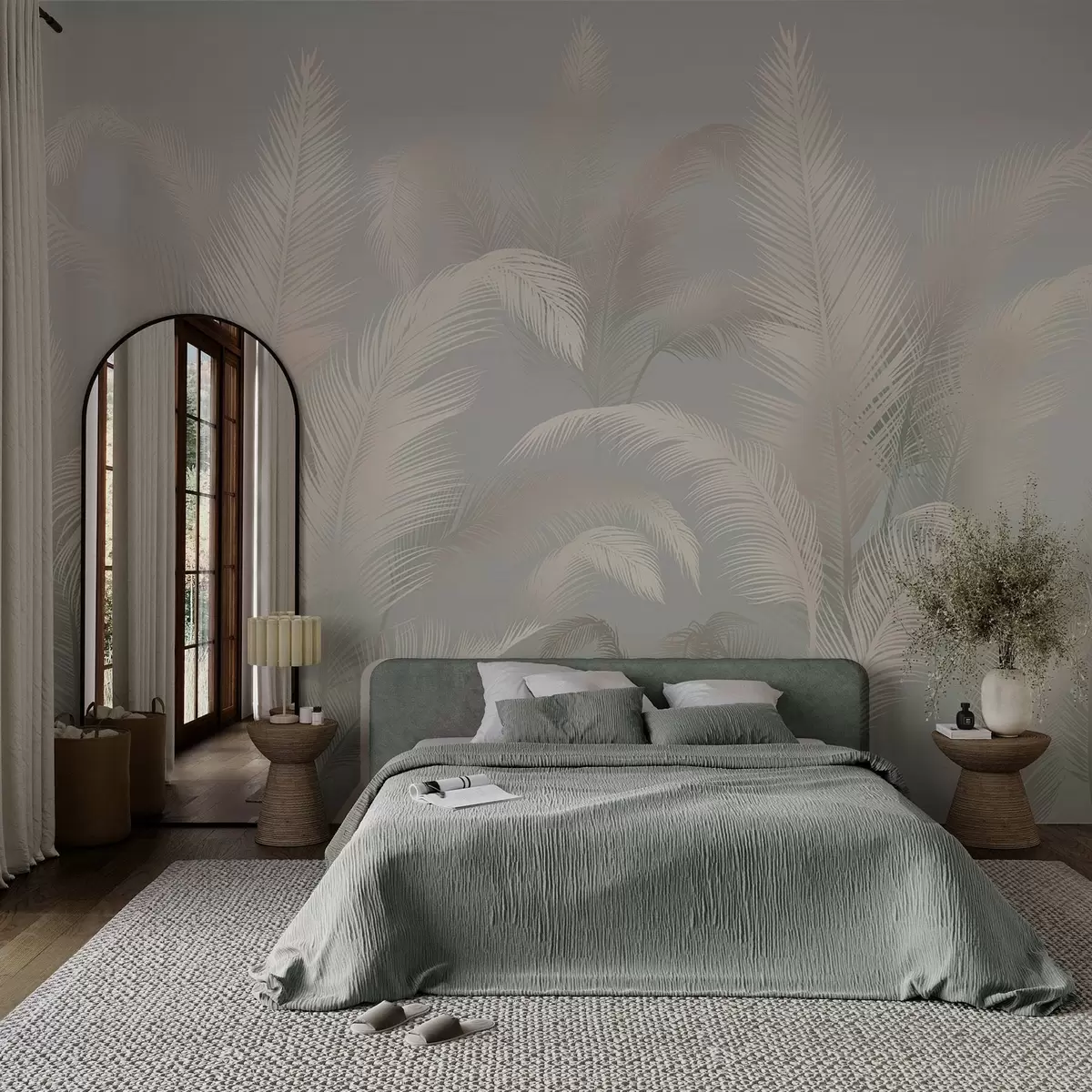 wall murals Нежни листови тропске палме w03250v3