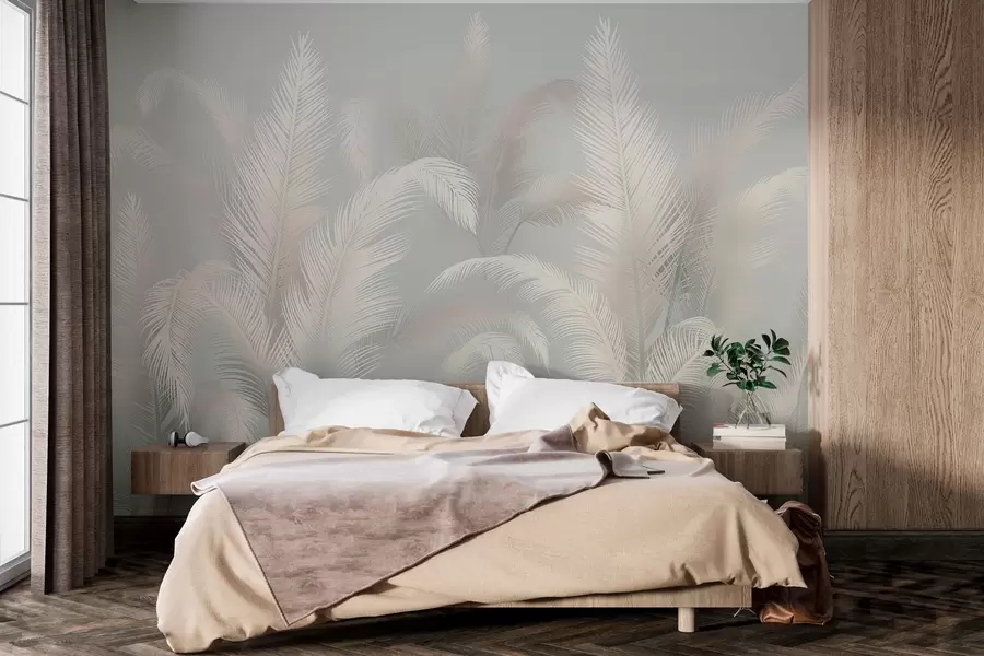 wall murals Нежни листови тропске палме w03250v3