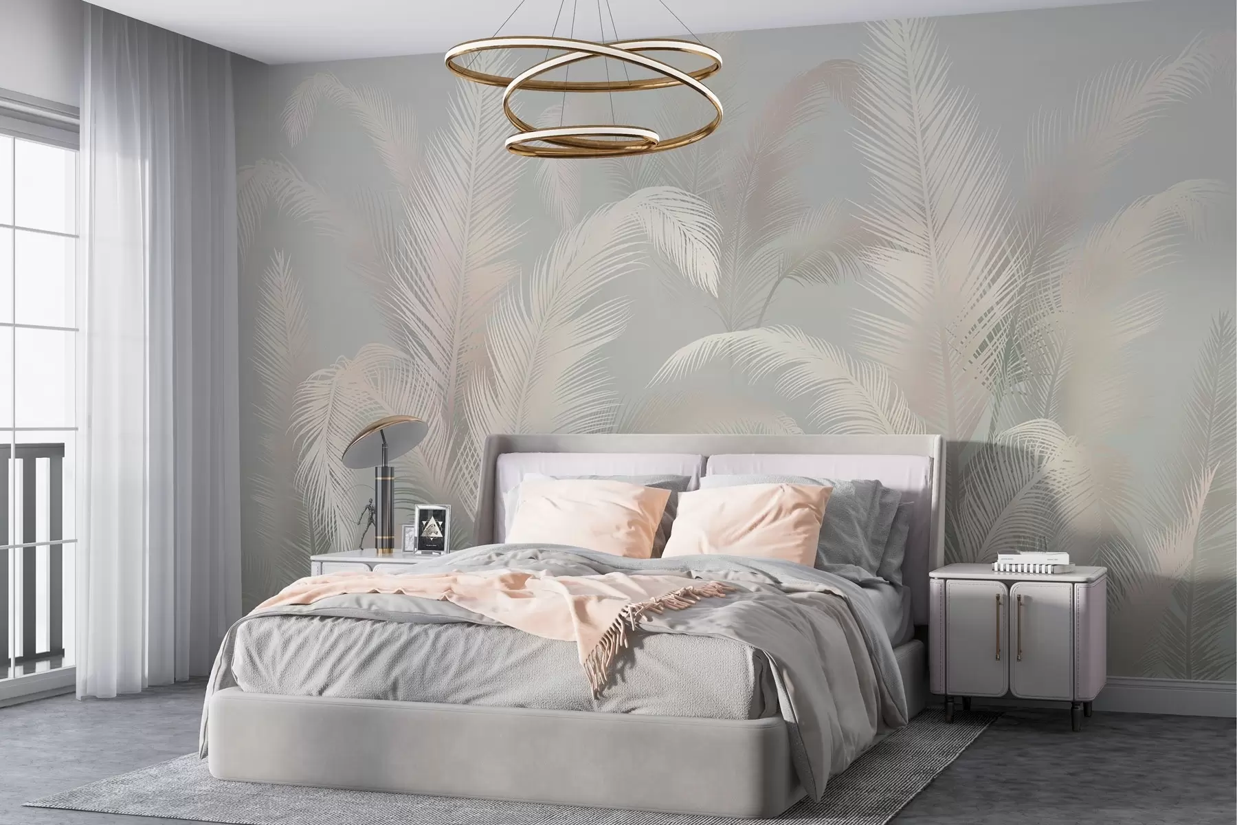 wall murals Нежни листови тропске палме w03250v3