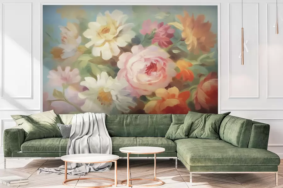 wall murals Винтаге шарено цвеће w03219