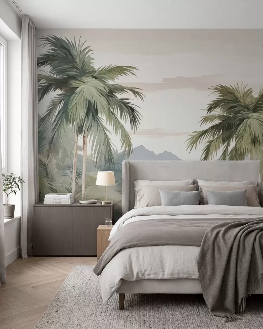 wall murals Палме имитација акварела w03267