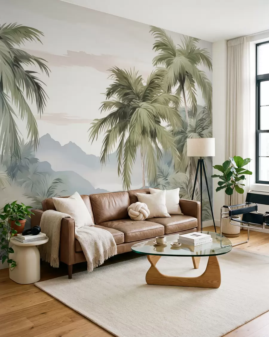 wall murals Палме имитација акварела w03267