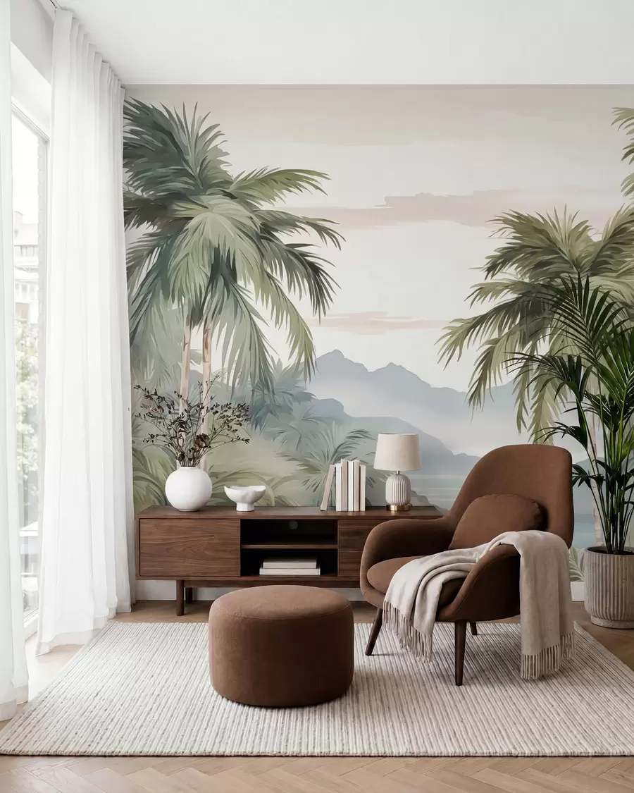 wall murals Палме имитација акварела w03267