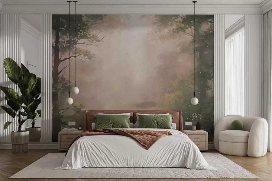 wall murals Вилинска шума, сепија w08861