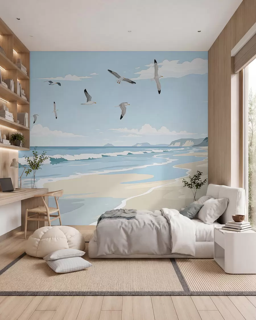 wall murals Морски пејзаж сликан уљаном бојом w03338