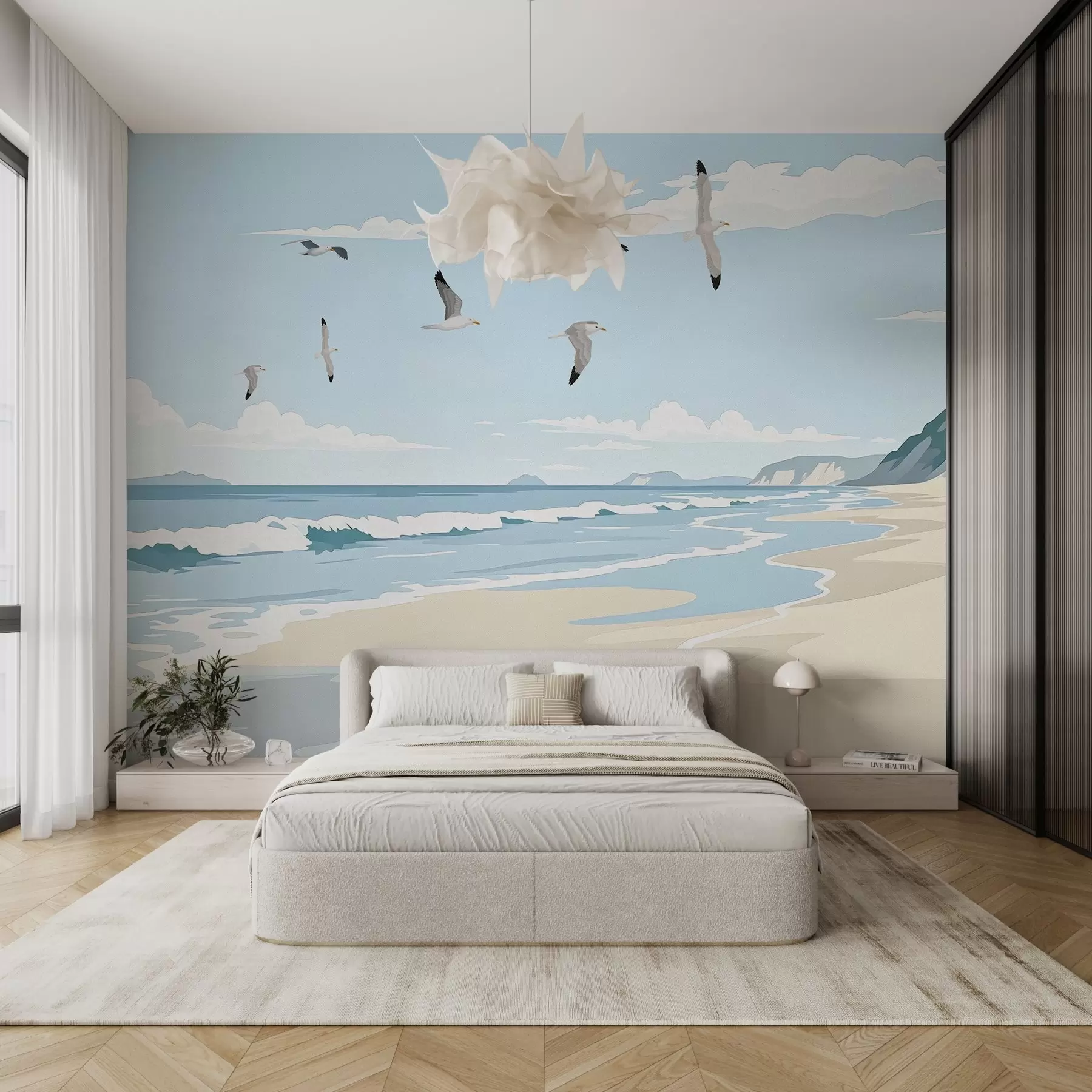 wall murals Морски пејзаж сликан уљаном бојом w03338