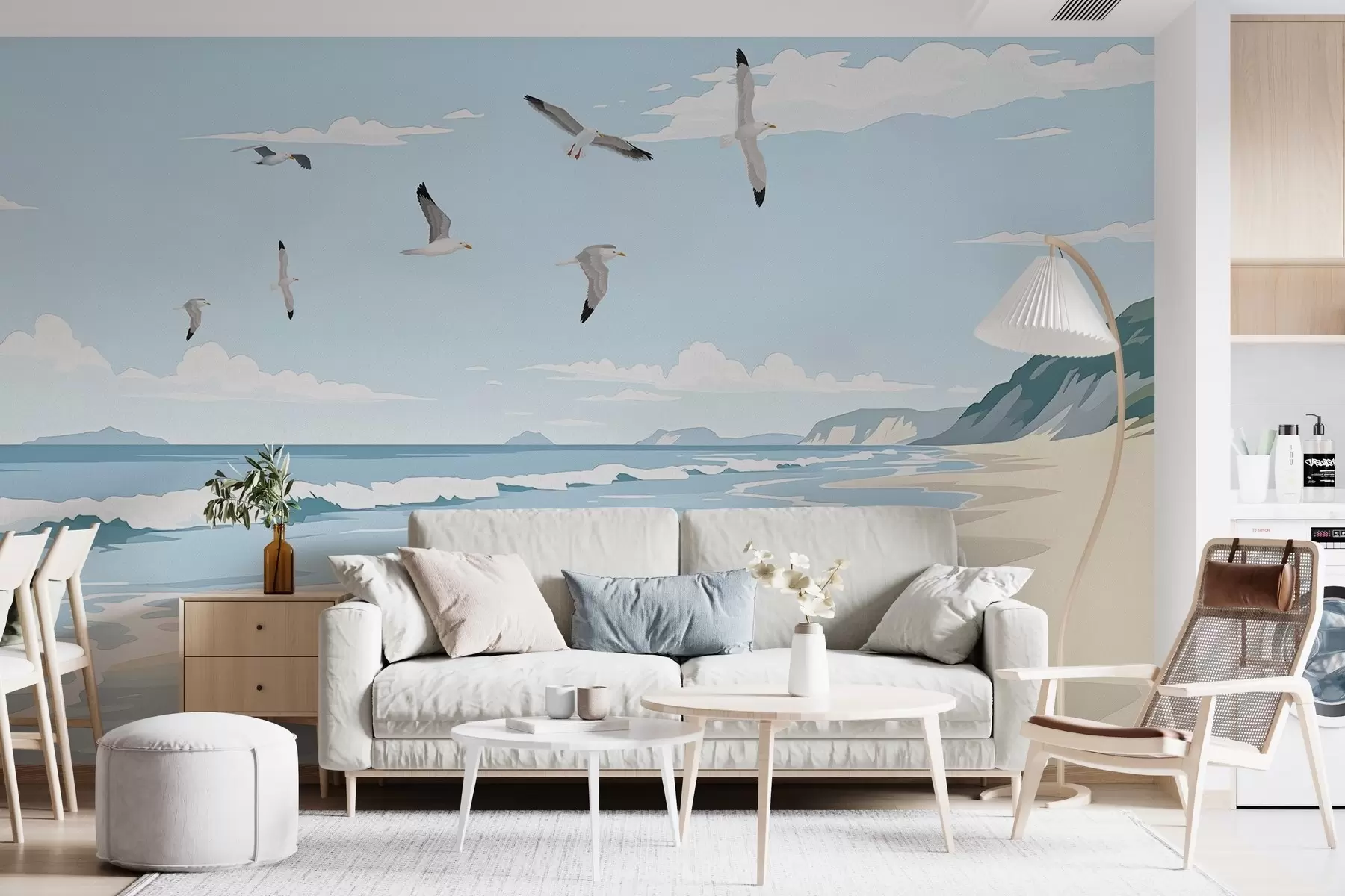 wall murals Морски пејзаж сликан уљаном бојом w03338