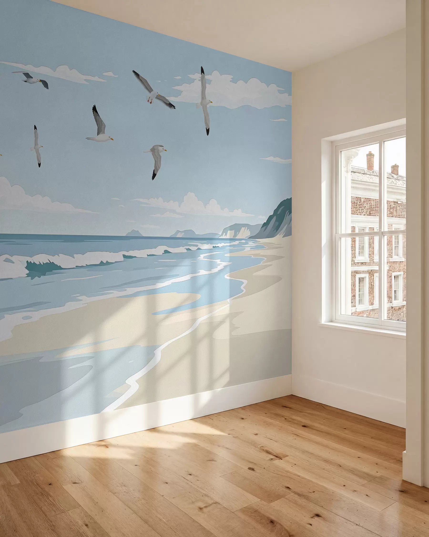 wall murals Морски пејзаж сликан уљаном бојом w03338