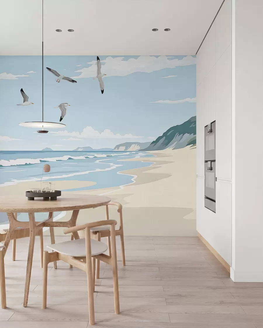 wall murals Морски пејзаж сликан уљаном бојом w03338
