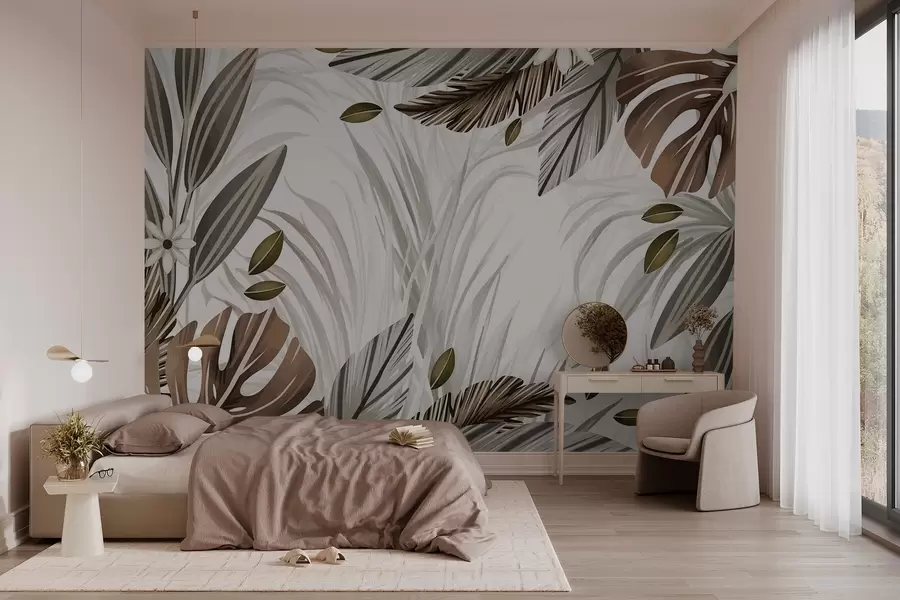 wall murals Тропска вегетација у природним нијансама w03261