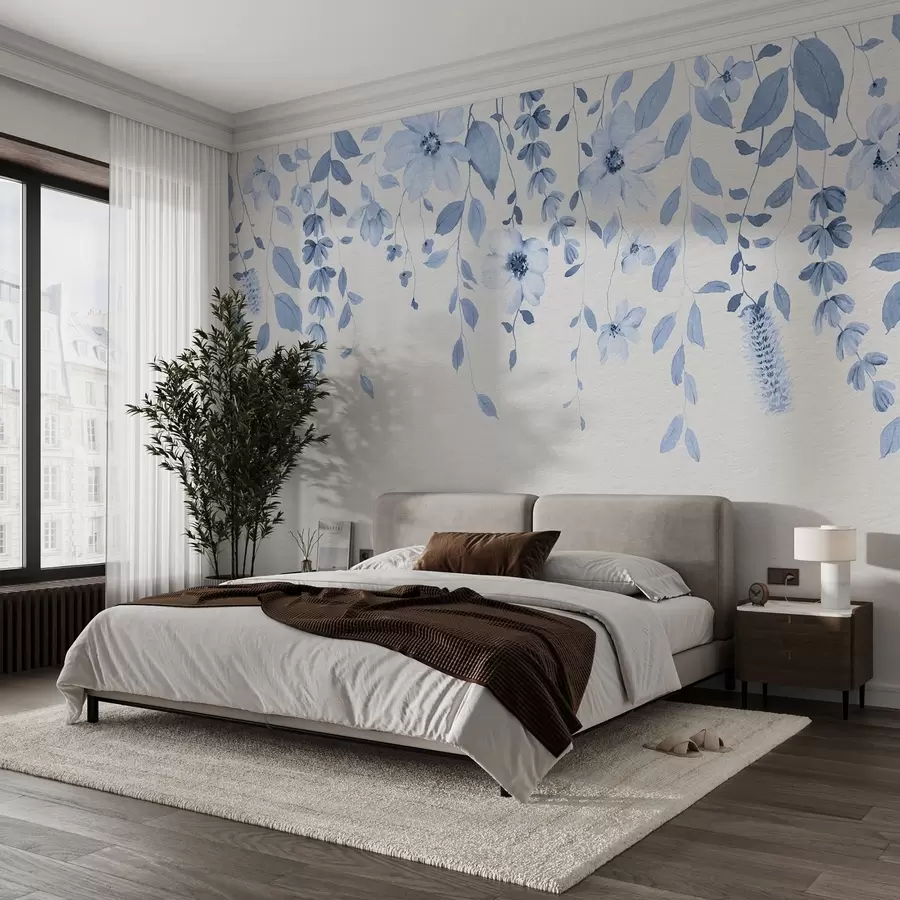 wall murals Висеће акварел цвеће и лишће w03315v3