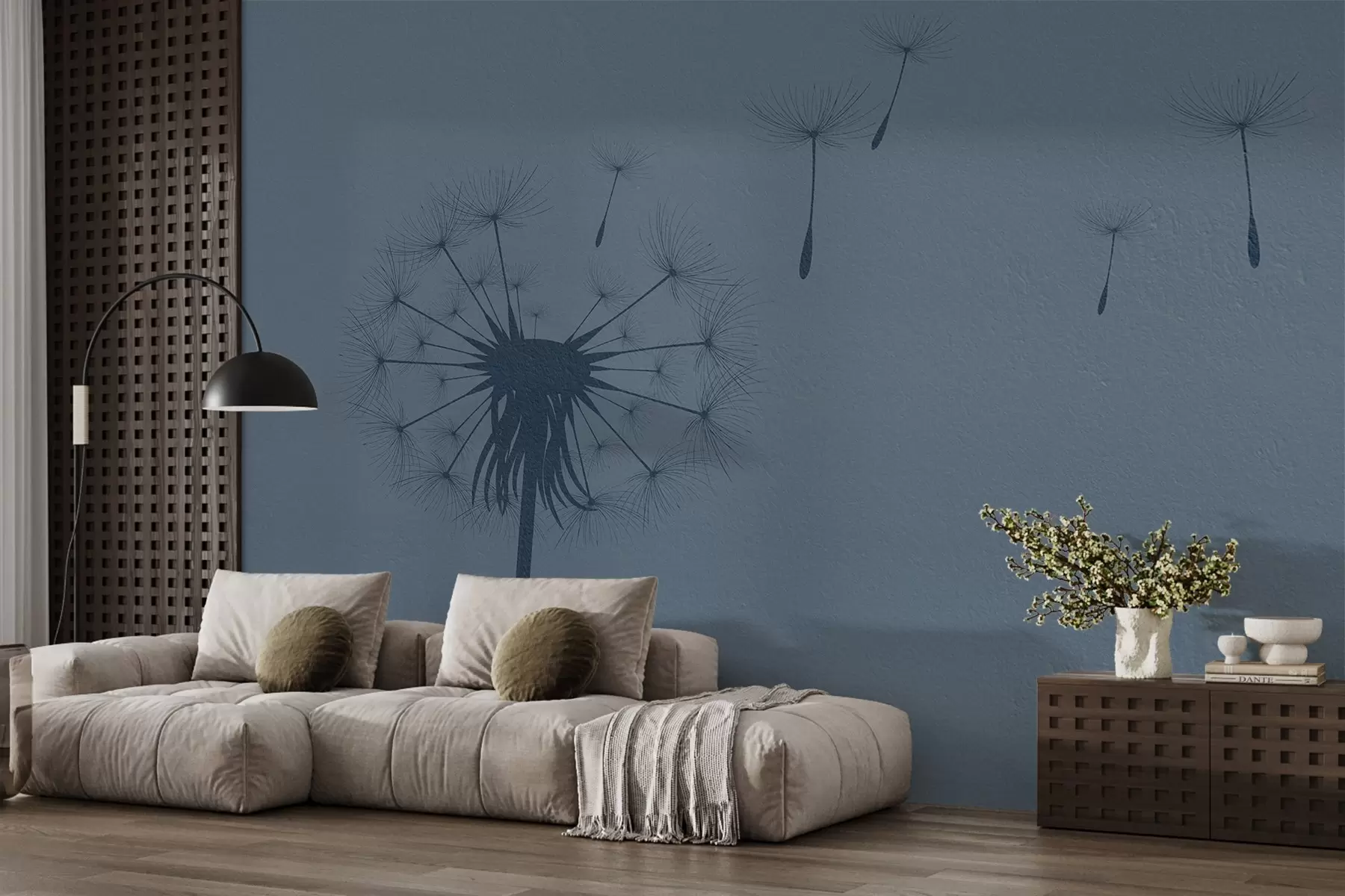 wall murals Маслачак на позадини текстуре w03318v2