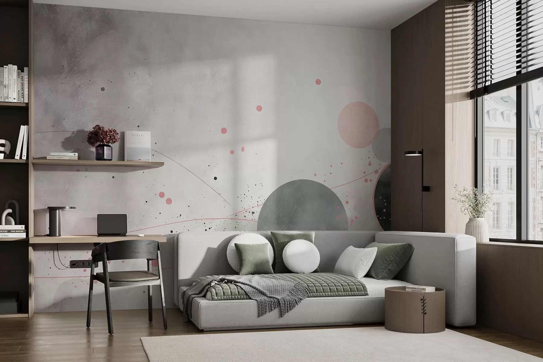 wall murals Кругови и линије на старој позадини w08904