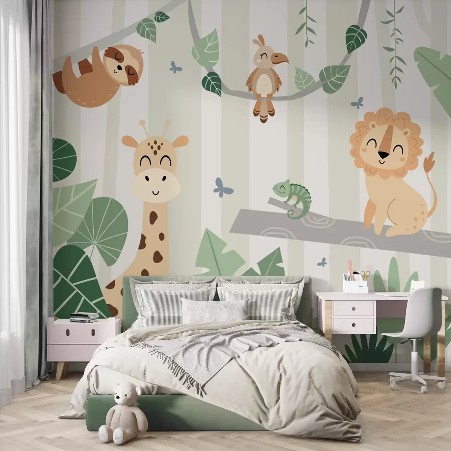 wall murals Пејзаж са тропским животињама w03376v1