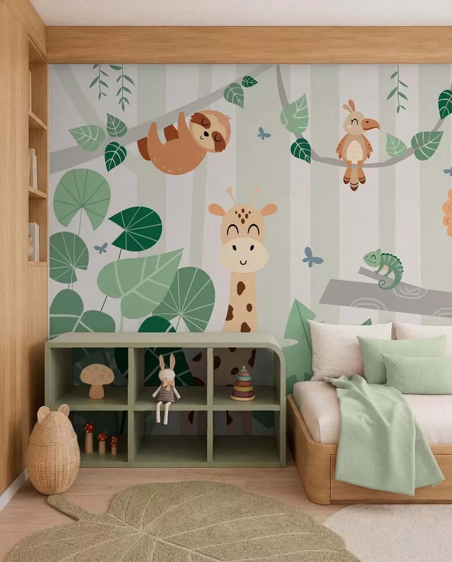 wall murals Safari prijatelji na drveću w03376v1