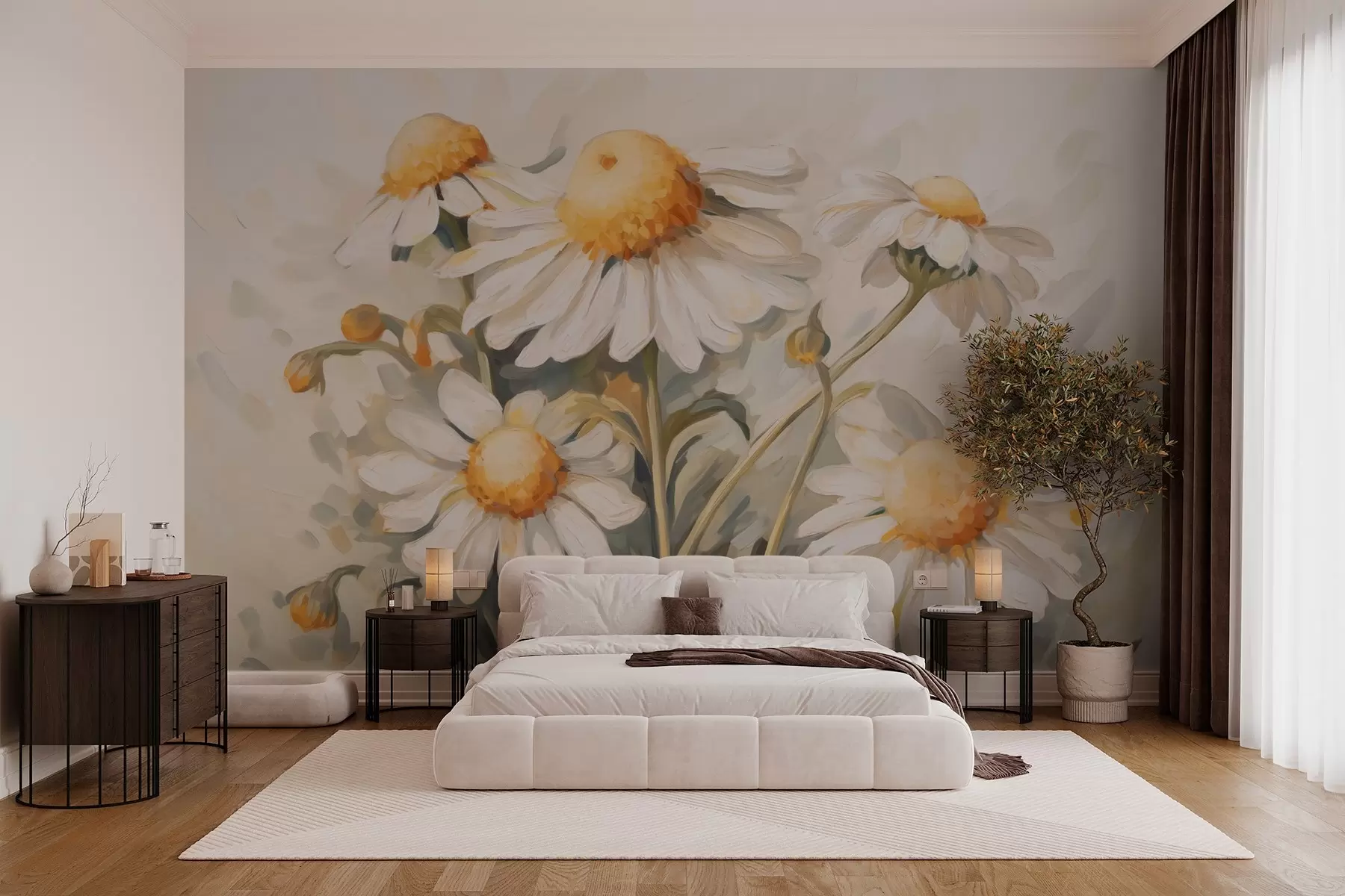 wall murals Сликање имитације тратинчица w03412